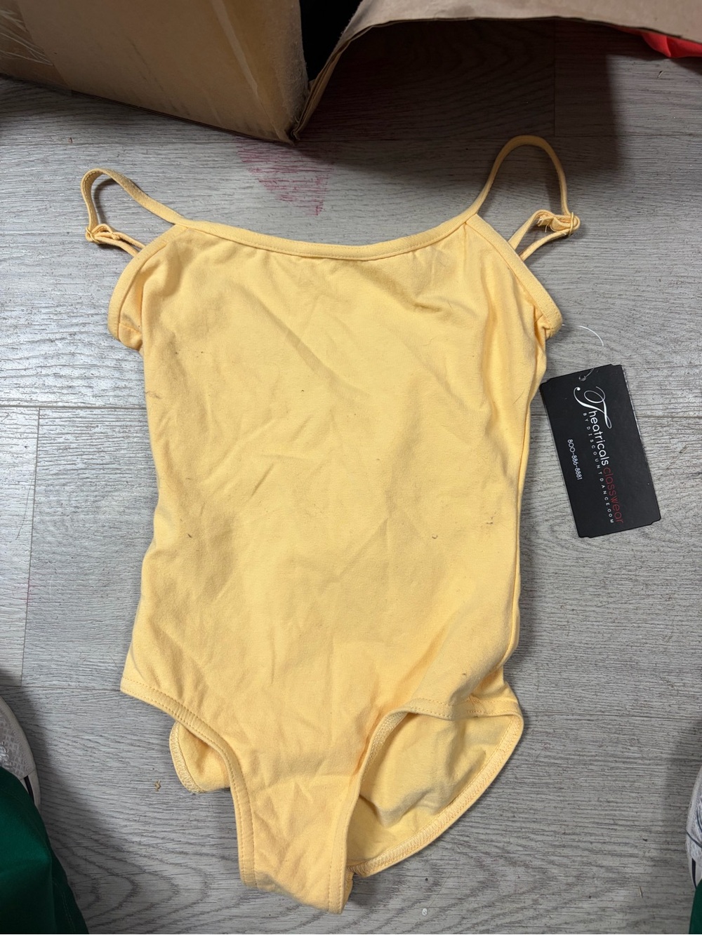 Girls' Yellow One-Piece Bodysuit - dance leotard